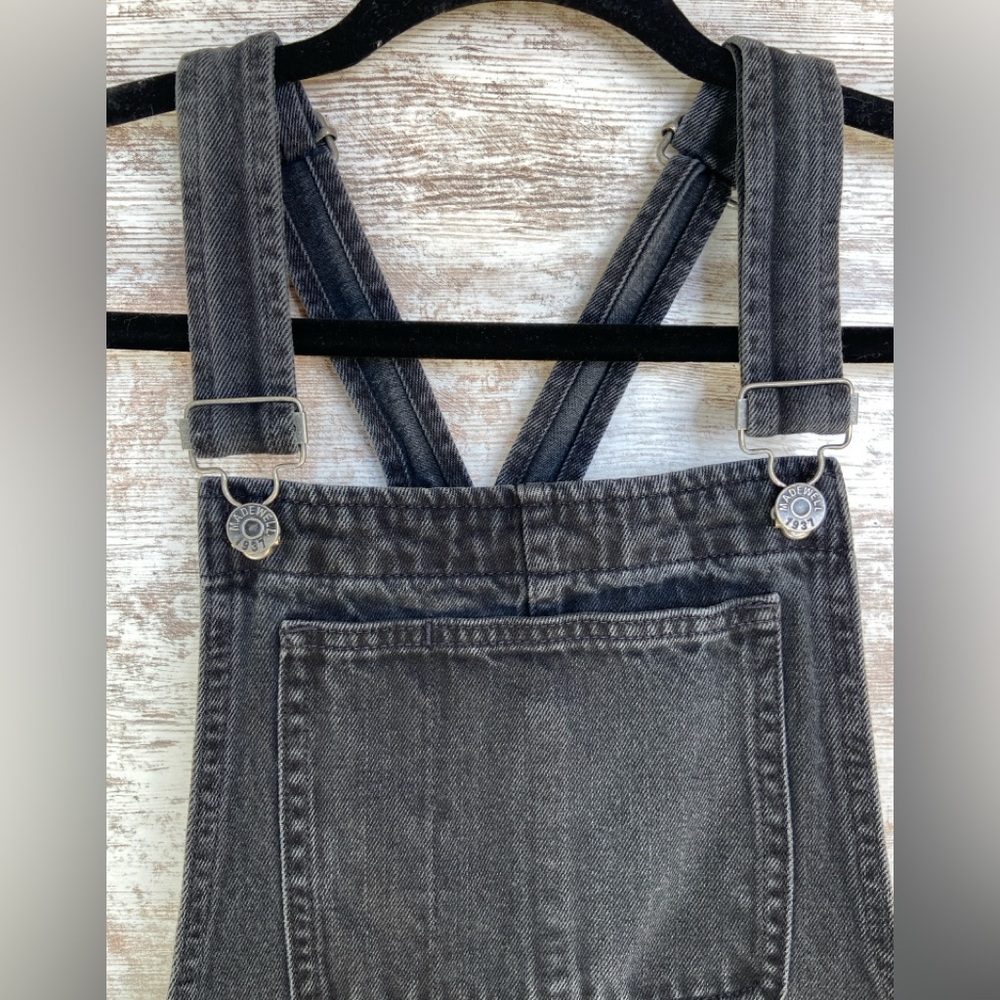 Madewell Black Jean Shorts Adjustable Straps - Picture 5 of 7